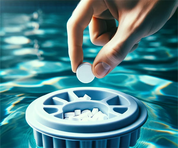 Add chlorine tablets to the chlorine floater